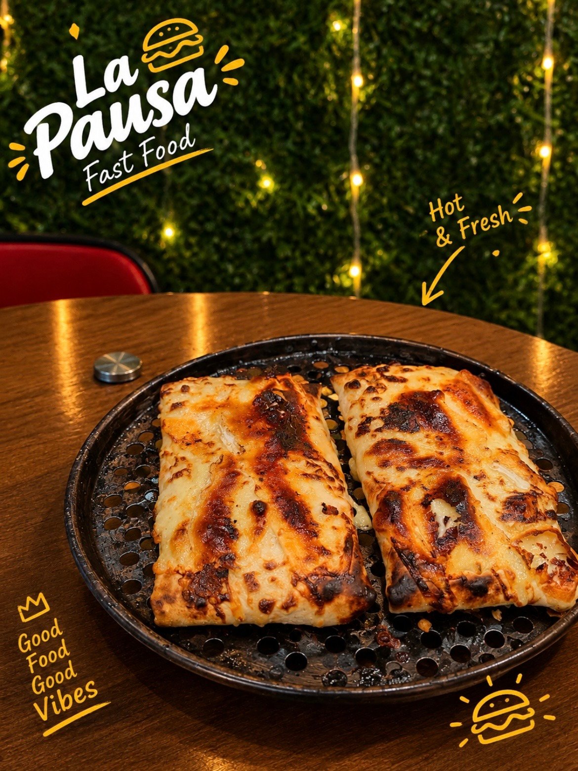 Tacos gratinés servis dans leur boîte